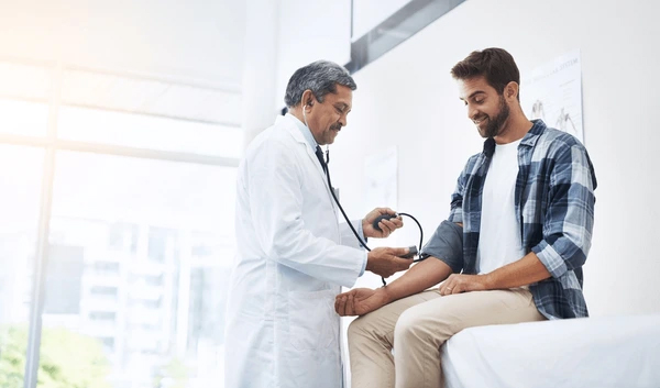 Doctor conducting a routine check-up